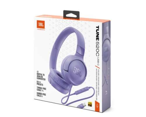 Навушники JBL Tune 520C USB-C Purple (JBLT520CPUR) фото 7